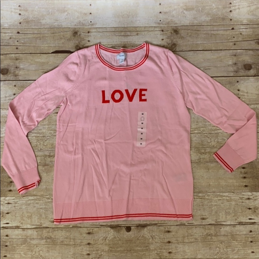 NWT women’s pink and red size Medium sweater